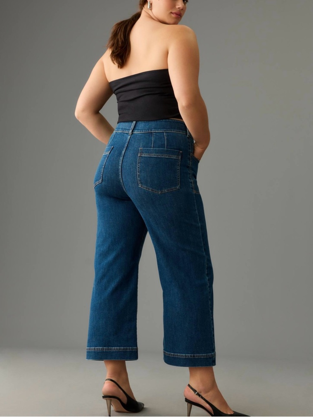 Anthropologie Pilcro | The Skipper Seamed High-Rise Cropped Wide-Leg Jeans ~ 30 - Picture 8 of 15